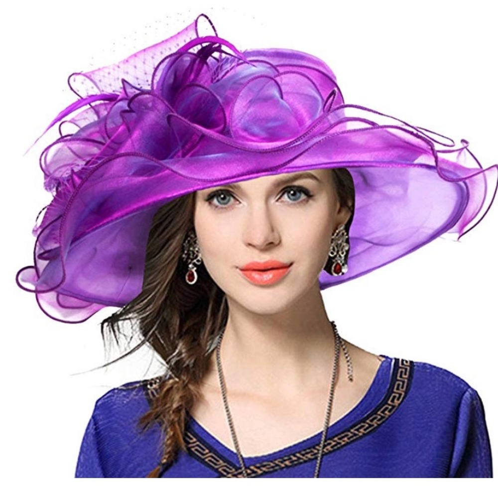 Kentucky Derby Ruffle Wide Brim Hat